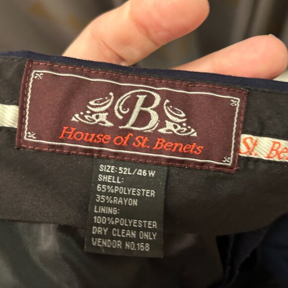 House of St. Benets vintage black suit pants 46W/52L Excellent condition - Picture 3 of 3